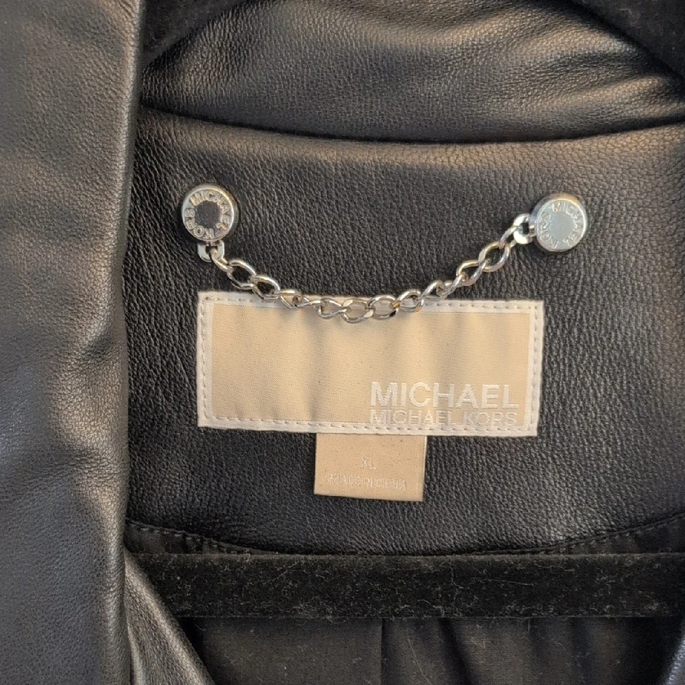 Michael Kors Black Leather Jacket - Picture 2 of 11